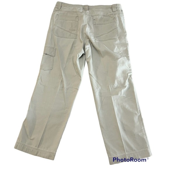 Columbia Mens Size 38x32 Pants Tan 37x31.5 Bone Gray Off Wht Side Pocket Casual - Picture 2 of 6